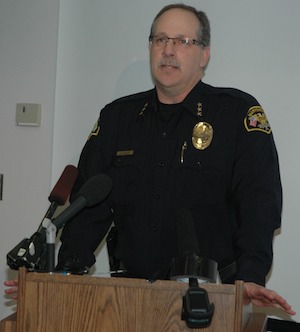 Marysville Police Chief Rick Smith addresses the press on the shooting death of Jenna Carlile