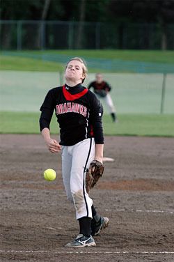 Marysville Tommies pitcher Riley Fritz delivers during the fourth inning.