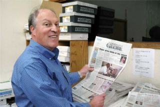 New Publisher Stuart Chernis looks over The Marysville Globe