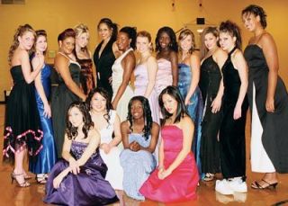 Models show off just some of the free prom dresses which be avialbe April 14