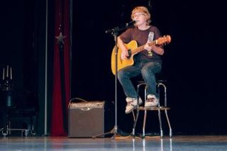 Twelve-year-old Austin Shepherd performed an original song