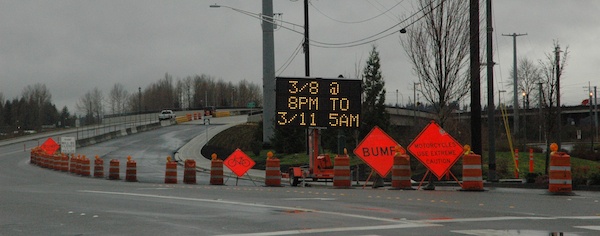 The closure of State Route 529