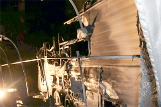 A 30-foot-long travel trailer at the Port Susan Camping Club was totally lost to fire April 26.