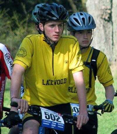 Yellow-shirted cyclists Antino Bellizzi of Lakewood