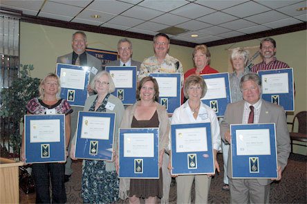 The Marysville Rotary Club’s Paul Harris fellowship award winners. Back row from left