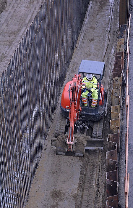 Work continues on the 116th Street overpass.