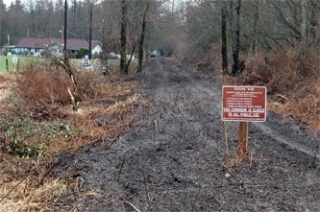 This corridor is closed to all public use. The former railroad bed between Trafton and Cicero is not open officially