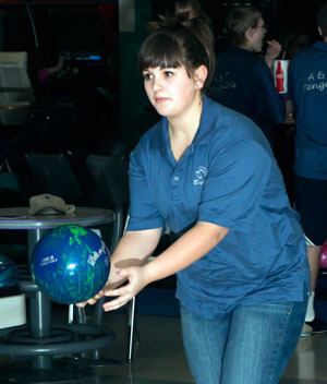 Arts and Technology bowler Baylie Self gets ready to swing during a Jan. 28 meet at Glacier Lanes in Everett.