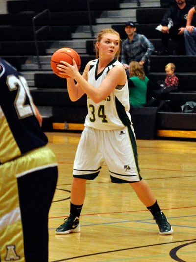 Marysville Getchell sophomore Marina Wika looks to pass during a non-league match-up against the Eagles. The Lady Chargers are now 2-2 in their league and face Shorewood at home on Friday