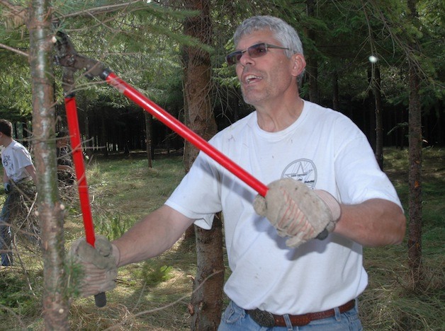 Lynn Francis was among the volunteers who spruced up the Doleshel Park