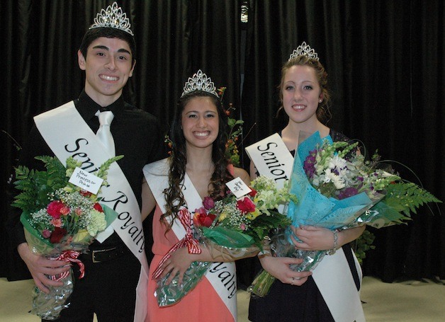 Marysville Strawberry Festival Queen Karalyn Demarest is flanked by Prince Rigo Perez