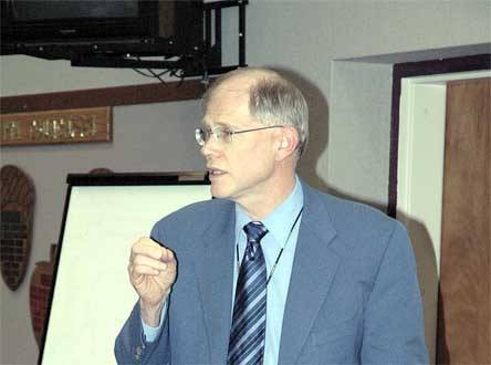 Marysville School District Superintendent Dr. Larry Nyland explains the impact of the proposed bond and levy on the school district’s budget at the MSD Service Center Jan. 12.