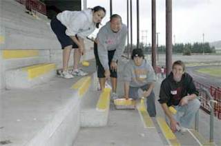 A quartet of M-P student leaders show they know the meaning of teamwork. From left