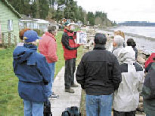 A group of Shoreline Stewards learn the best practices of living along the shoreline of Puget Sound.