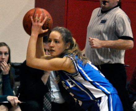 Grace’s Kristi Thompson protects the ball from Highland.