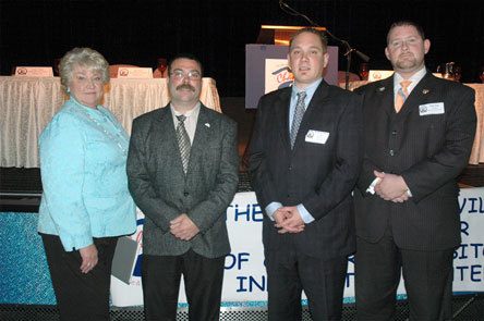 Marysville City Council incumbents Donna Wright and Jeff Seibert meet with challengers Patrick Larson Jr. and Quinn King at the Greater Marysville Tulalip Chamber of Commerce candidates forum Oct. 9.