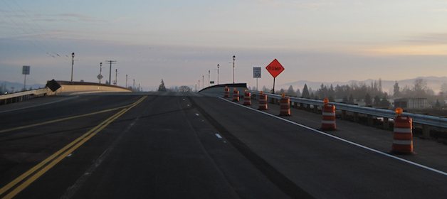 Drivers heading northbound on State Route 529 saw all four lanes of the new Ebey Slough Bridge open for the first time as they approached Marysville on the morning of March 10.