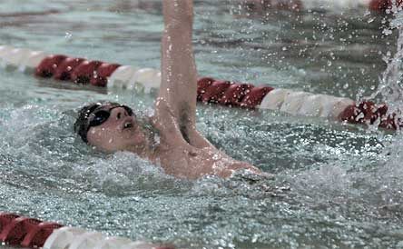 Spencer Girard on the backstroke portion of the 200 IM.