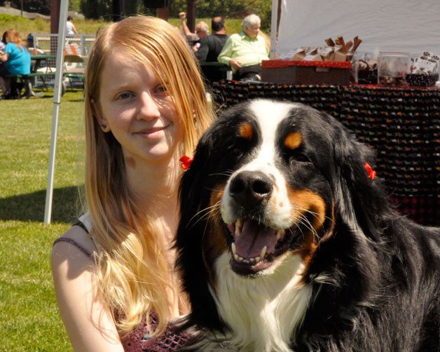 Beth Newcomb and her Bernese Mountain Dog enjoyed attending the seventh annual Poochapalooza on Saturday