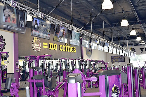 Signs posted throughout Planet Fitness in Marysville remind members it is a judgment-free facility.