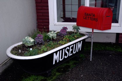 The mailbox for children to drop off their letters to Santa Claus is located in front of the Marysville Historical Society