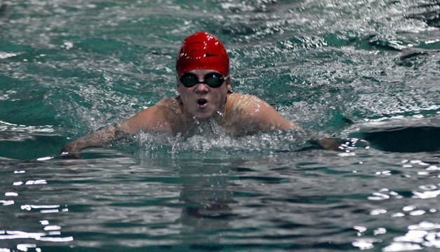 Marysville-Pilchuck senior Corey Coombs competes against Oak Harbor at M-PHS on Dec. 4.