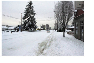 Cedar Avenue in Marysville is blanketed in snow during the recent winter blast.