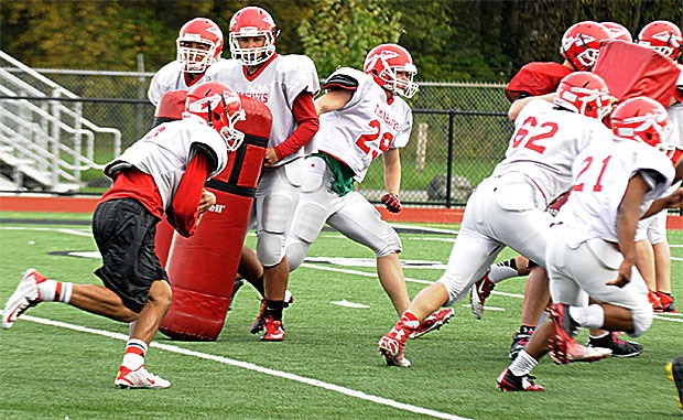 Marysville-Pilchuck was back on the practice field Oct. 27. It was the first time they could practice at Quil Ceda Stadium since a shooting at the school Oct. 24. Three students were killed and three more were critically wounded. M-P was supposed to play at Oak Harbor that Friday night for the North league championship. However the game was called off because of the tragedy. In a show of sportsman-ship