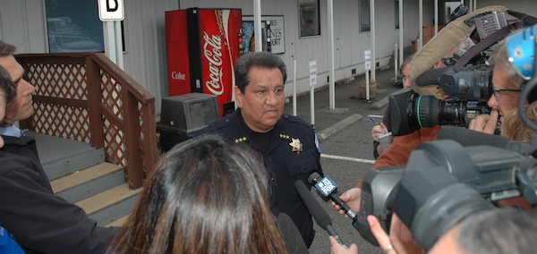 Tulalip Tribal Police Chief Rance Sutten answers reporters' questions after the Oct. 11 hearing for Christina Carlson at Tulalip Tribal Court.