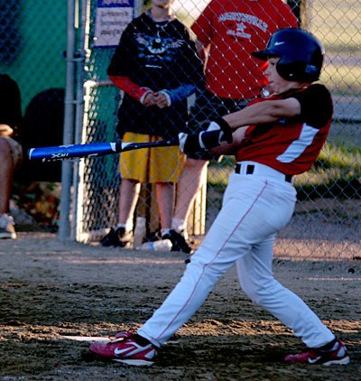 Tristen Southard smashes a home run in the fourth inning against South Everett in the third inning. It was his second home run of the all-star tournament.