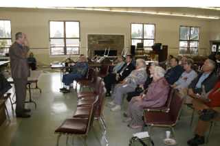 U.S. Representative Rick Larsen speaks about the economy at the Stillaguamish Senior Center Oct.  29.