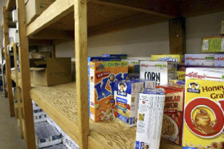 Shelves at the Marysville Community Food Bank could use restocking after the food bank helped more than 3