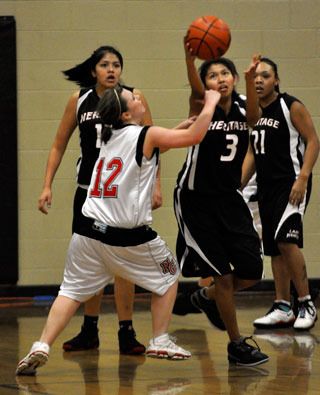 With her teammates behind her