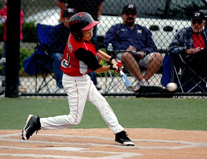 Catcher Noah Wallace leads the game off with a double.