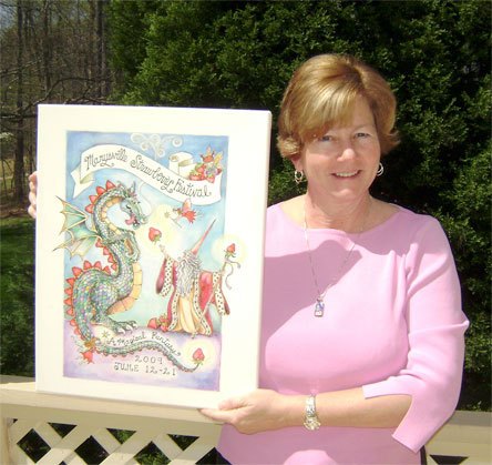 Janet Thiets lives in Georgia but she was so inspired by the Marysville Strawberry Festival’s theme of “Magical Fantasy” that she produced a “Strawberry Dragon” for its poster contest.