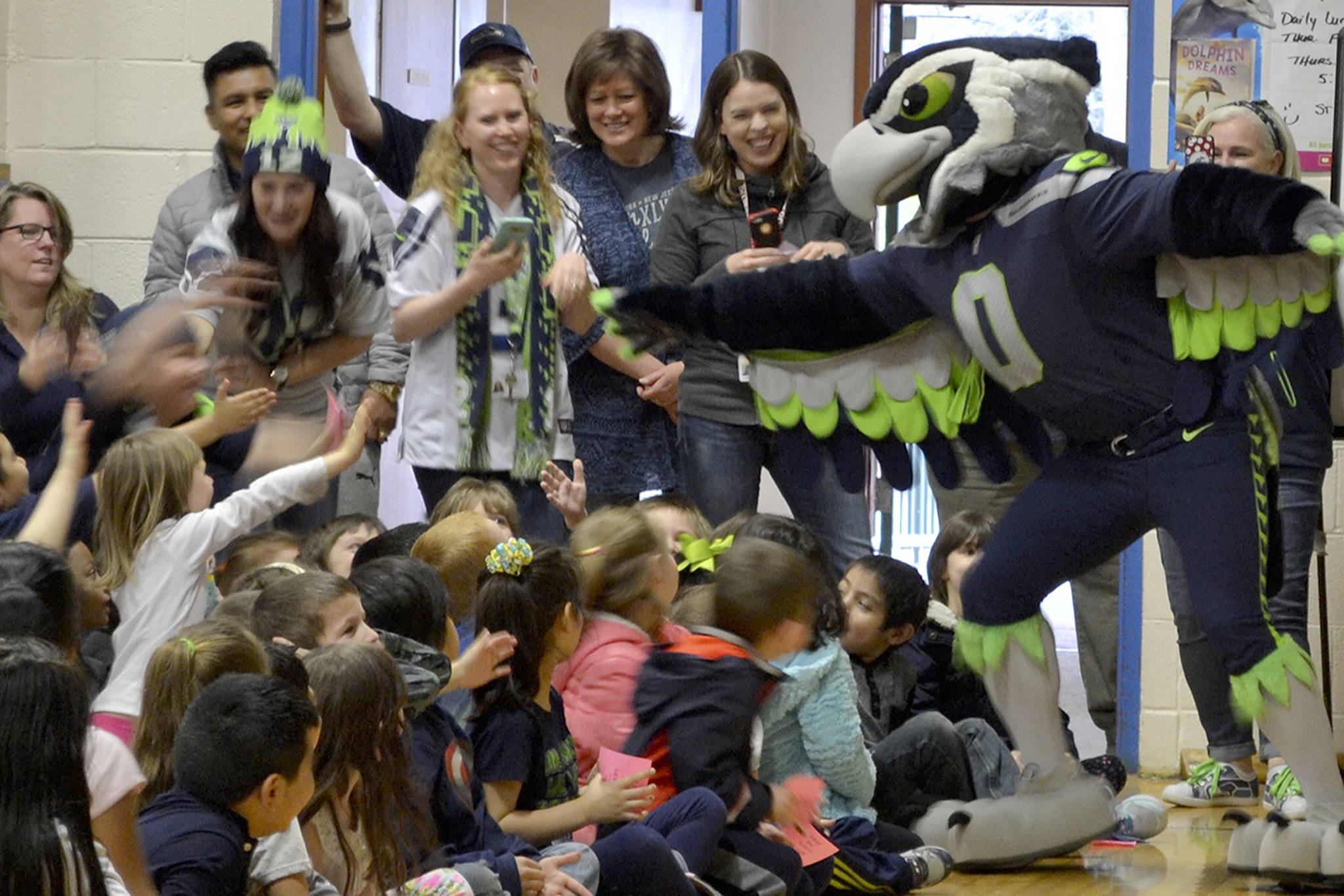 Blitz provides Seahawks power at M’ville school assembly | Marysville Globe